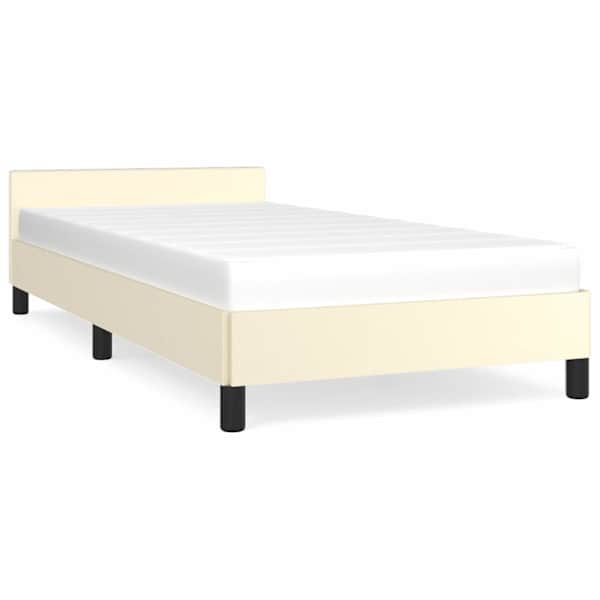 vidaXL voodiraam peatsiga ilma madratsikreemita 90x200 cm