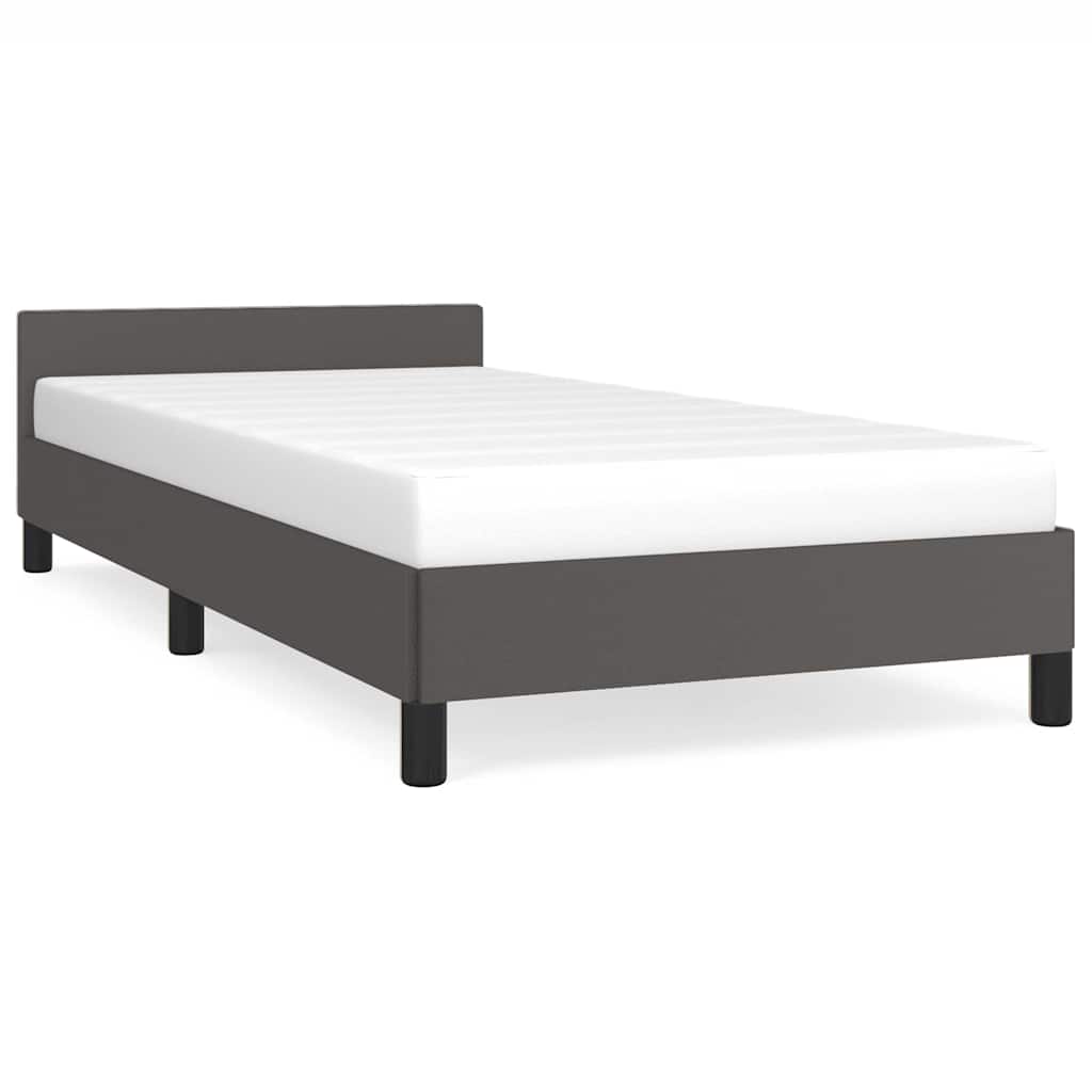 vidaXL Bedframe met hoofdeinde zonder matras 90x200 cm grijs, foto 3
