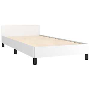 Rám postele s čelem bez matrace bílý 100x200 cm - obrázek 4