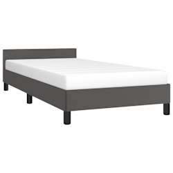 vidaXL Posteljni okvir z vzglavjem brez vzmetnice siv 100x200 cm