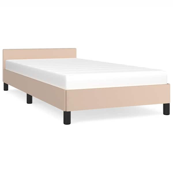 vidaXL voodiraam peatsiga ilma madratsita Cappuccino 100x200 cm
