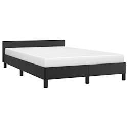 vidaXL Posteljni okvir z vzglavjem brez vzmetnice črn 120x200 cm
