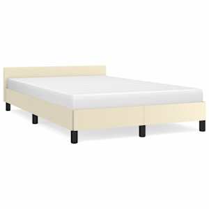vidaXL voodiraam peatsiga ilma madratsikreemita 120x200 cm