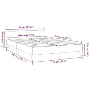 Rám postele s čelem bez matrace krémový 120x200 cm - obrázek 9