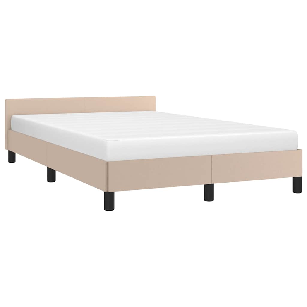 vidaXL Bedframe met hoofdeinde zonder matras Cappuccino 120x200 cm afbeelding