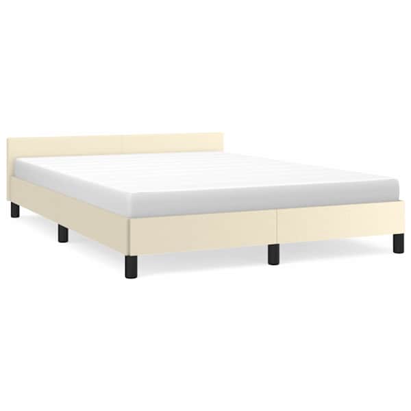 vidaXL voodiraam peatsiga ilma madratsikreemita 140x190 cm