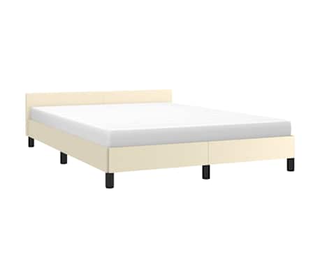 vidaXL Estrutura cama c/ cabeceira sem colchão 140x190 cm creme