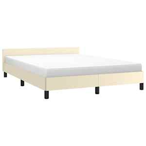 vidaXL Estrutura cama c/ cabeceira sem colchão 140x190 cm creme