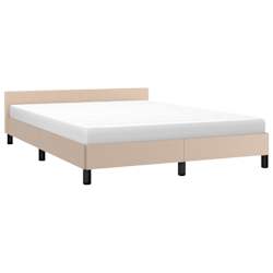 vidaXL Posteljni okvir z vzglavjem brez vzmetnice kapučino 140x190 cm