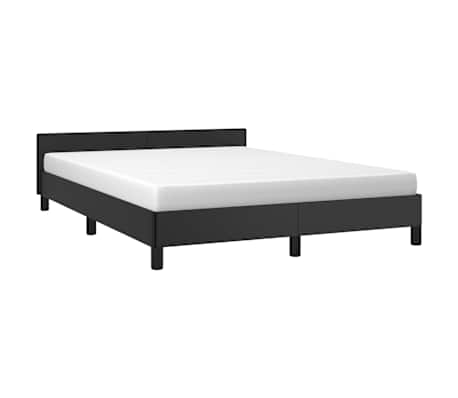 vidaXL Giroletto con Testiera senza Materasso Nero 140x200 cm