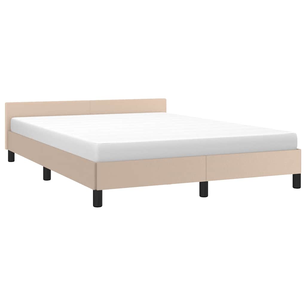 vidaXL Bedframe met hoofdeinde zonder matras Cappuccino 140x200 cm afbeelding