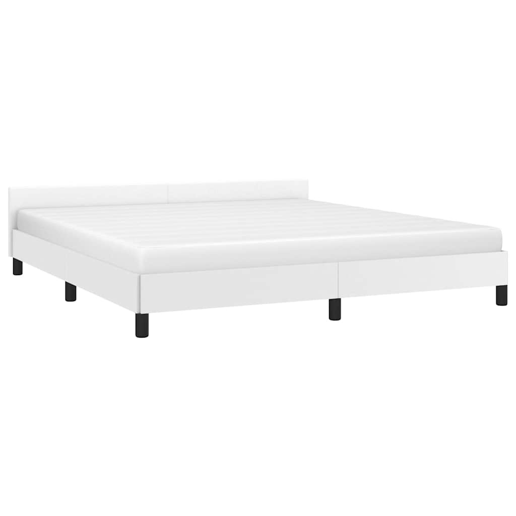 vidaXL Bedframe met hoofdeinde zonder matras 160x200 cm wit afbeelding