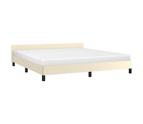 vidaXL Posteljni okvir z vzglavjem brez vzmetnice krem 160x200 cm