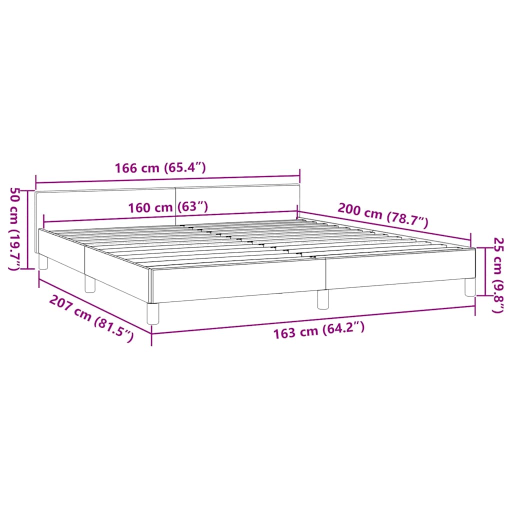 Cadru de pat cu tablie vidaXL, maro, 160x200 cm, piele ecologica, 24.4 kg 2 8720287175599 g en hd 7