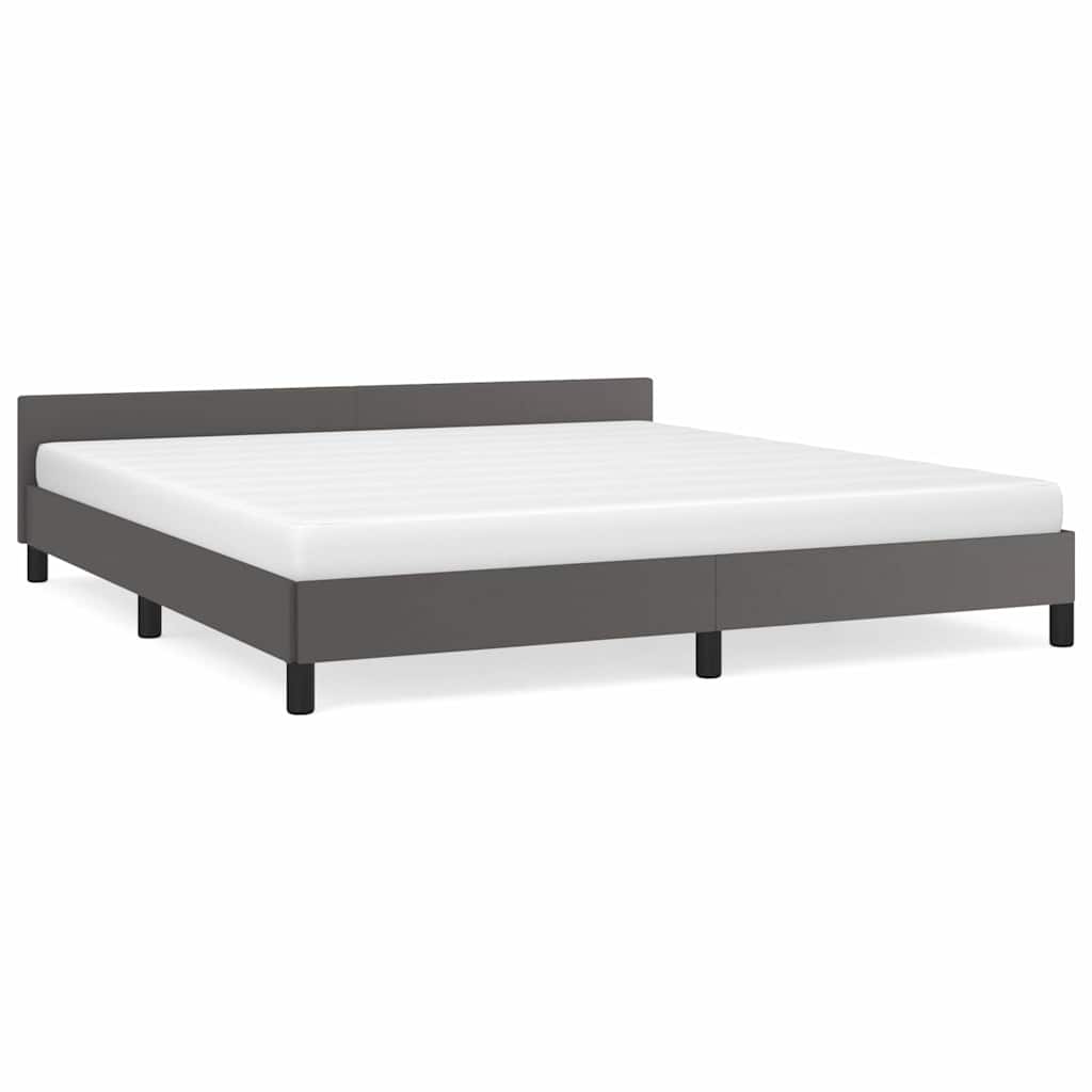 vidaXL Bedframe met hoofdeinde zonder matras 160x200 cm grijs, foto 3