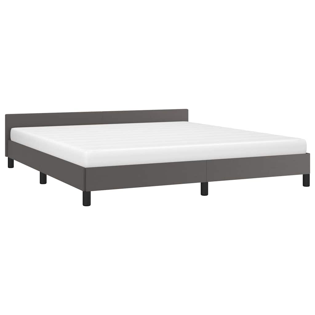 vidaXL Bedframe met hoofdeinde zonder matras 160x200 cm grijs, foto 2