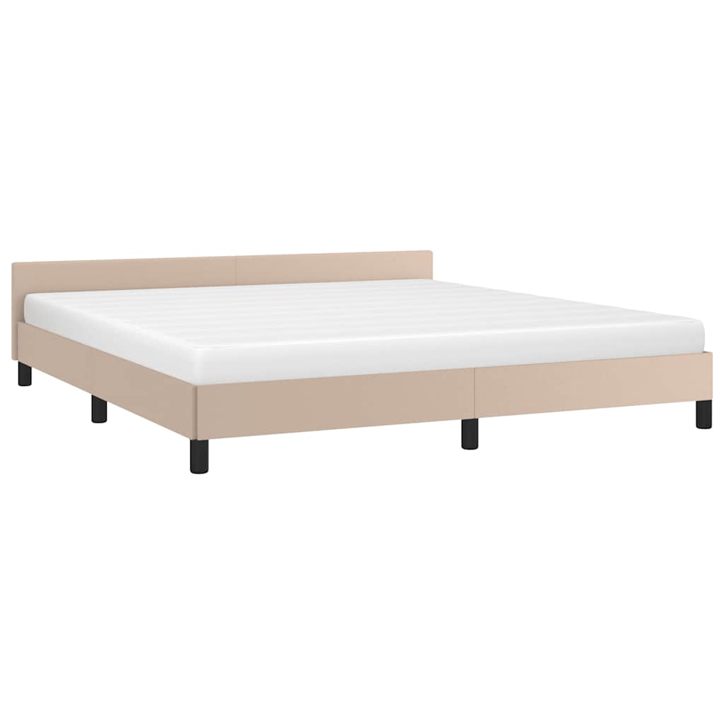 vidaXL Bedframe met hoofdeinde zonder matras Cappuccino 160x200 cm afbeelding