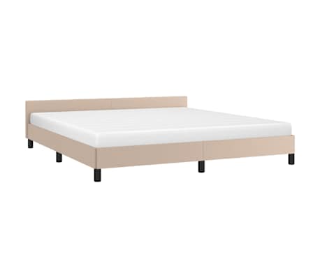 vidaXL Posteljni okvir z vzglavjem brez vzmetnice kapučino 160x200 cm