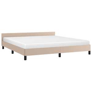 vidaXL Posteljni okvir z vzglavjem brez vzmetnice kapučino 160x200 cm