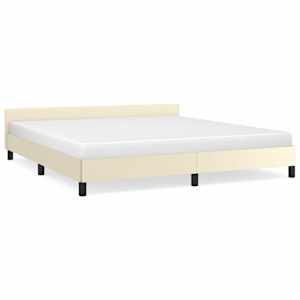 vidaXL voodiraam peatsiga ilma madratsikreemita 180x200 cm