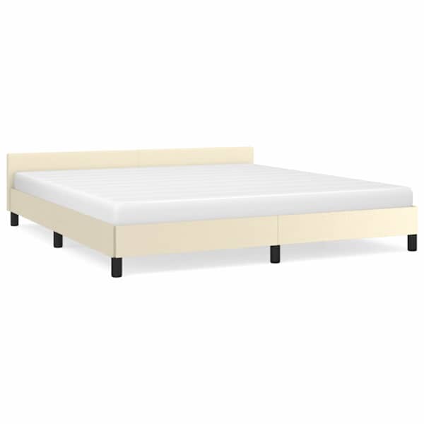 vidaXL voodiraam peatsiga ilma madratsikreemita 180x200 cm