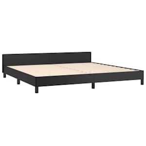 Rám postele s čelem bez matrace černý 200x200 cm - obrázek 4
