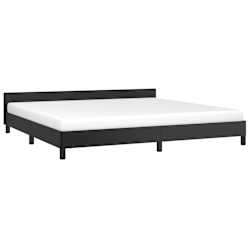 vidaXL Cadre de lit avec t&ecirc;te de lit sans matelas noir 200x200 cm