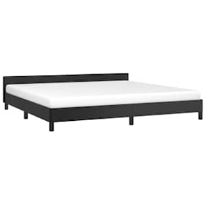 vidaXL Bettgestell mit Kopfteil ohne Matratze Schwarz 200x200 cm