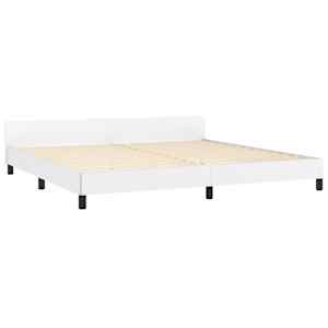 Rám postele s čelem bez matrace bílý 200x200 cm - obrázek 4