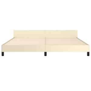 Rám postele s čelem bez matrace krémový 200x200 cm - obrázek 5