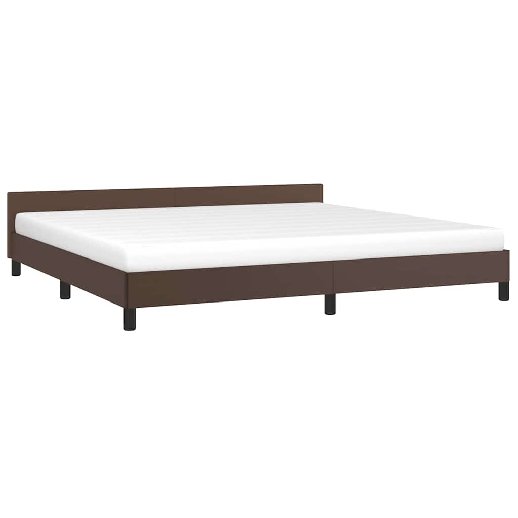 vidaXL Bedframe met hoofdeinde zonder matras 200x200 cm bruin afbeelding