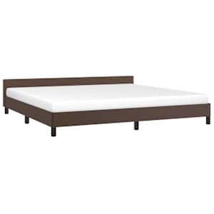 Rám postele s čelem bez matrace hnědý 200x200 cm - obrázek 3