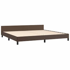 Rám postele s čelem bez matrace hnědý 200x200 cm - obrázek 4