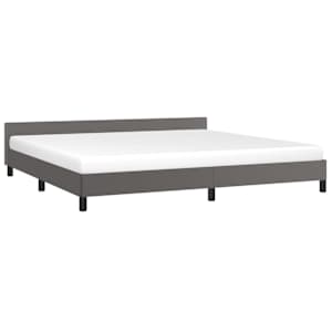 Rám postele s čelem bez matrace šedý 200x200 cm - obrázek 3