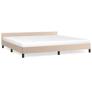vidaXL voodiraam peatsiga ilma madratsita Cappuccino 200x200 cm