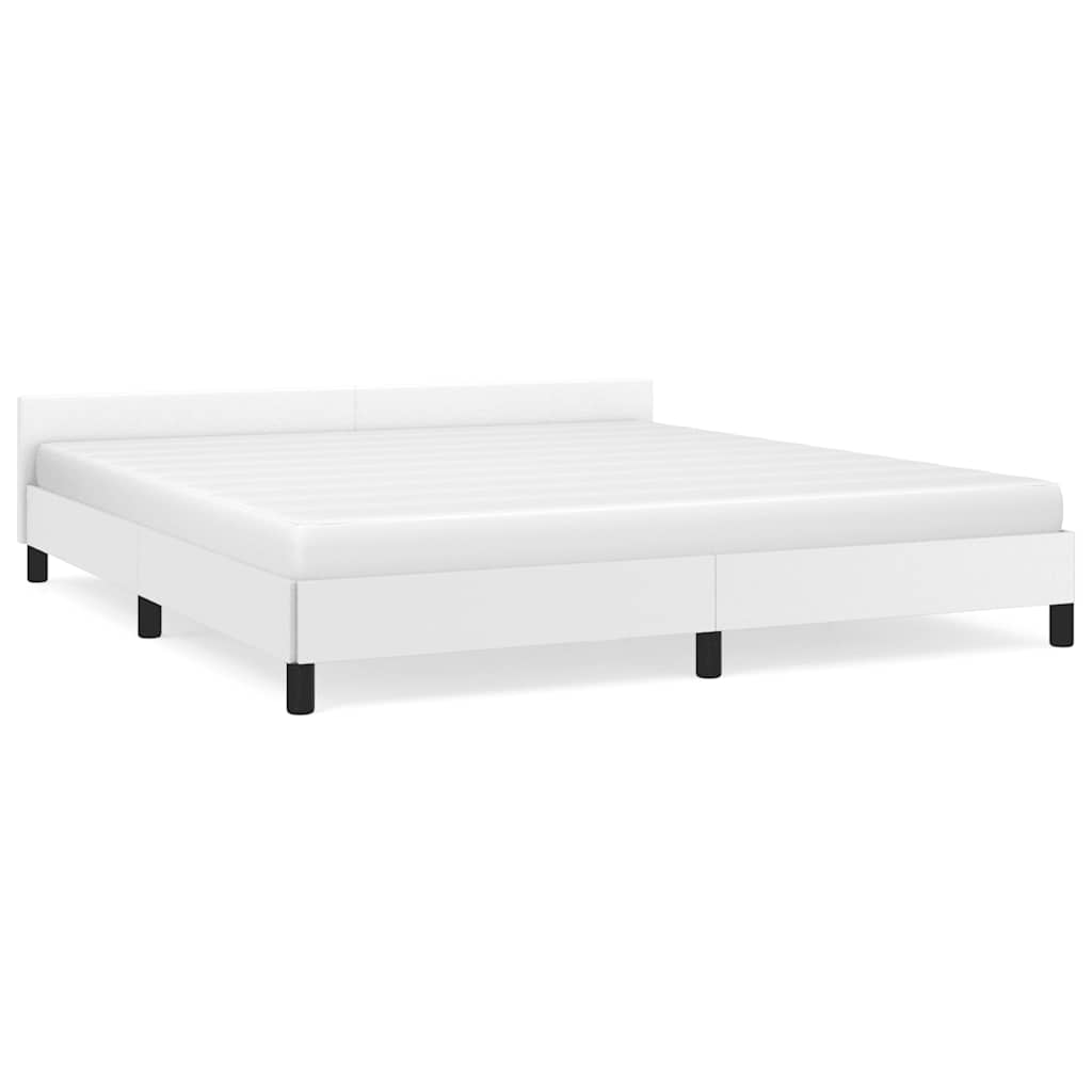 VidaXL Cadre De Lit Sans Matelas Blanc King Similicuir