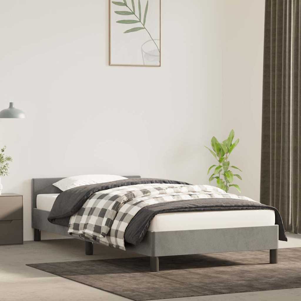 vidaXL Sengeramme uden madras Lysegrå 80x200 cm Fløjl