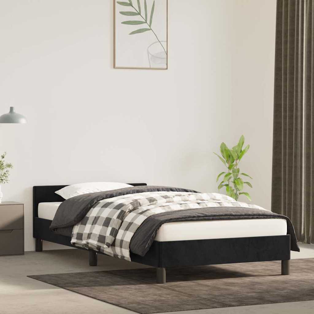 vidaXL Rama ��ka z zag��wkiem bez materaca, czarna 80x200cm aksamitna
