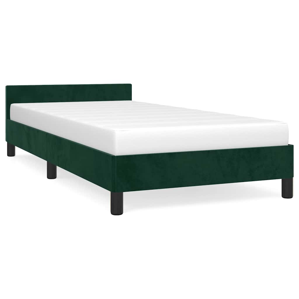 vidaXL Bedframe zonder matras 80x200 cm fluweel donkergroen groen, foto 3