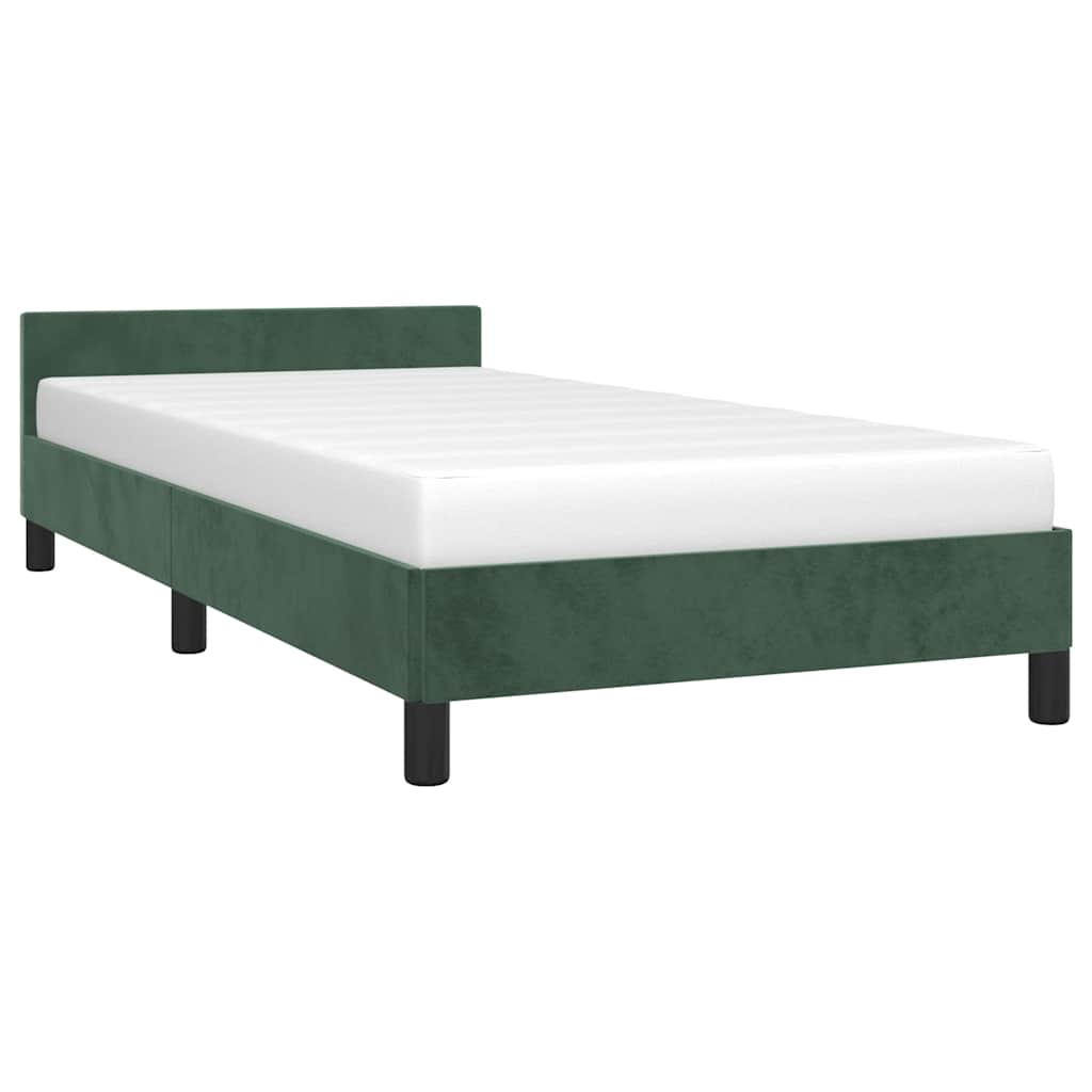 vidaXL Bedframe zonder matras 80x200 cm fluweel donkergroen afbeelding