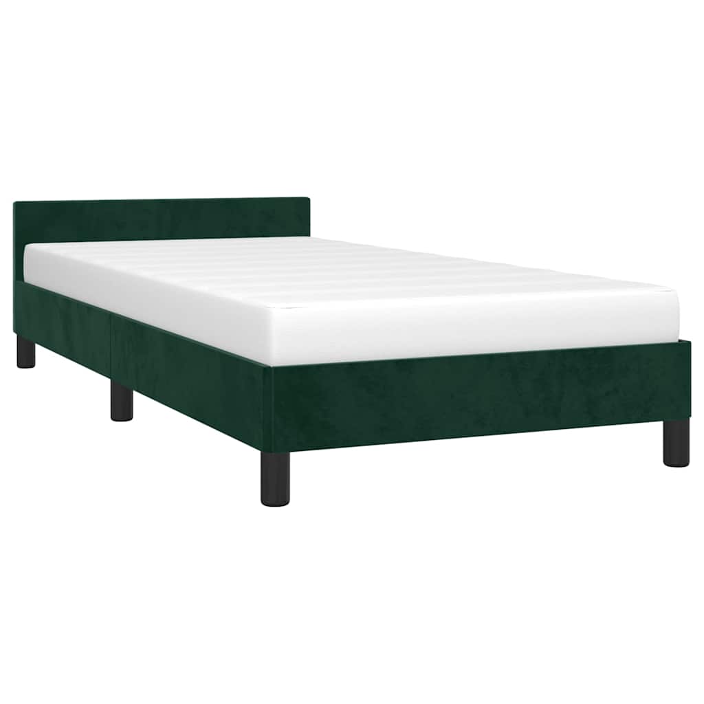 vidaXL Bedframe zonder matras 80x200 cm fluweel donkergroen groen, foto 2