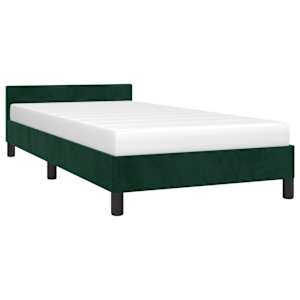Rám postele bez matrace tmavě zelená 80 x 200 cm samet - obrázek 3