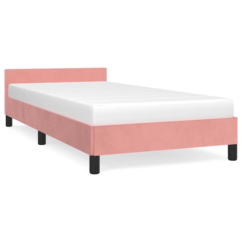 vidaXL Bedframe met hoofdeinde zonder matras 80x200 cm fluweel roze, foto 3