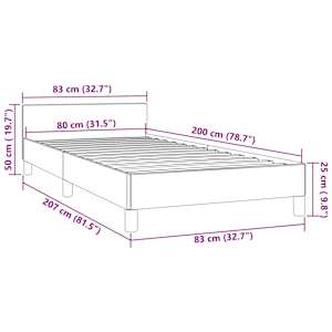 Rám postele s čelem bez matrace růžový 80x200 cm samet - obrázek 9