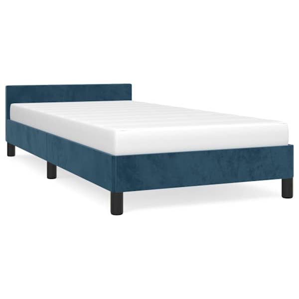 vidaXL Voodiraam ilma Madratsita Tumesinine 90x190 cm samet