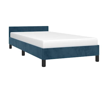 vidaXL Lovos rėmas be čiužinio tamsiai mėlynas 90x190 cm aksomas