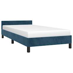 vidaXL Lovos rėmas be čiužinio tamsiai mėlynas 90x190 cm aksomas