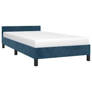 vidaXL Lovos rėmas be čiužinio tamsiai mėlynas 90x190 cm aksomas