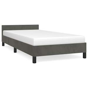 vidaXL voodiraam ilma madratsita, tumehall, 90x200 cm, samet