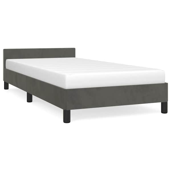 vidaXL voodiraam ilma madratsita, tumehall, 90x200 cm, samet